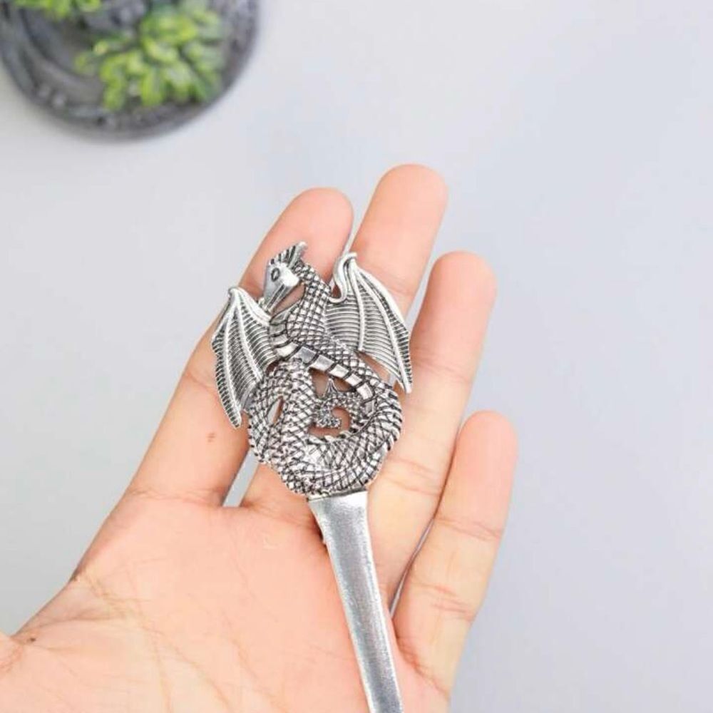 Vintage inspired Dragon Hair Accessory, Silver Color, Renaissance, Fairy Core
